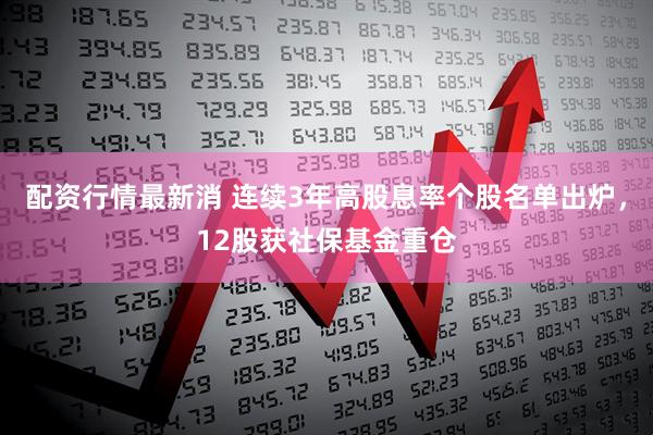 配资行情最新消 连续3年高股息率个股名单出炉，12股获社保基金重仓